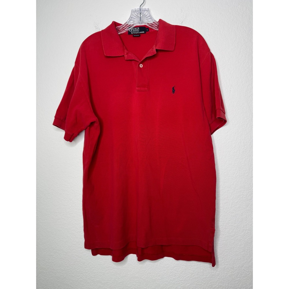 Polo Ralph Lauren Red Cotton Pique Short Sleeve Polo Shirt Men's Size Large